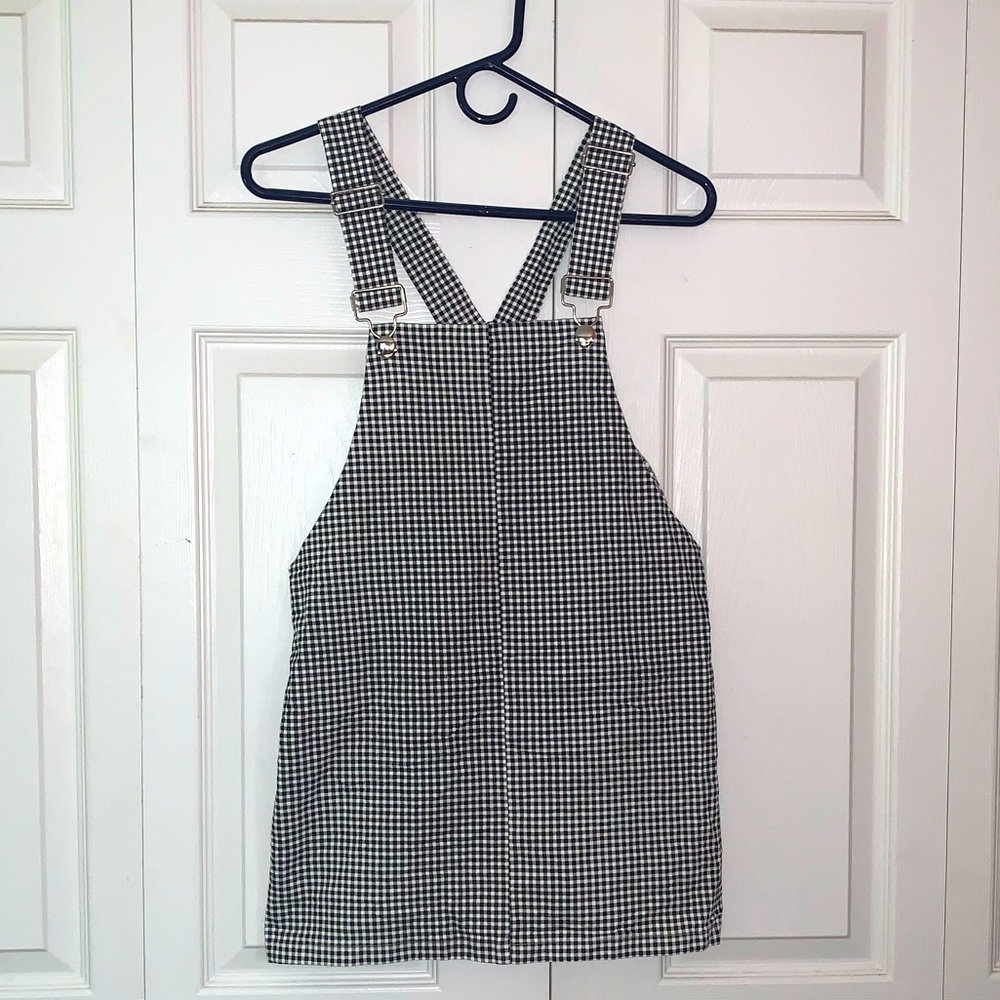 EUC Checkered Overall Dress